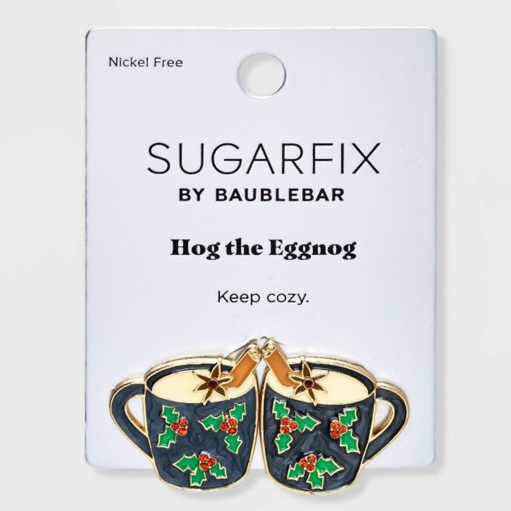 Sugarfix by Baublebar  ‘Hog the Eggnog’ Statement Earrings